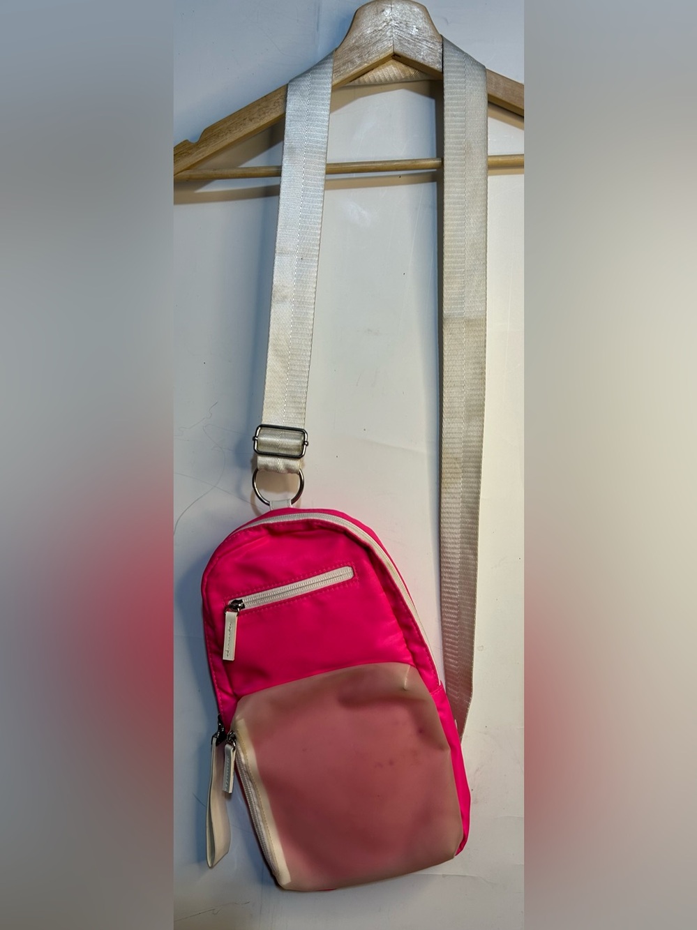 Neon Pink Crossbody Purse Backpack
